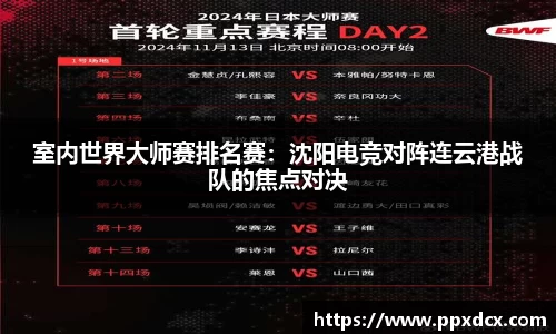 室内世界大师赛排名赛：沈阳电竞对阵连云港战队的焦点对决